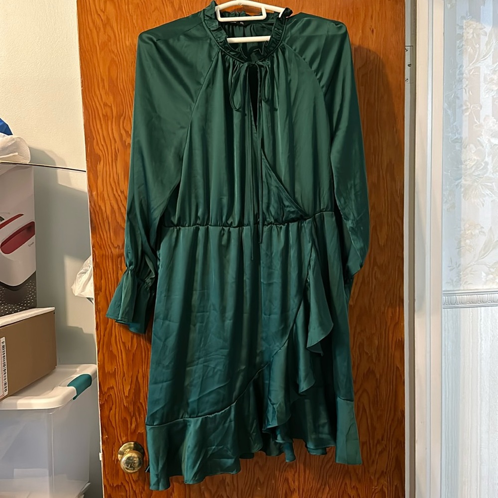 Shein Curve Green Surplice Dress 2XL